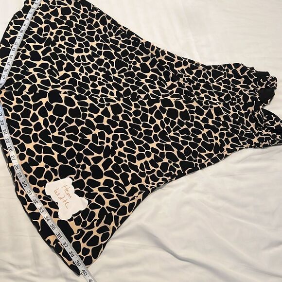 Enfocus Studio sz4 Elegant Black & Cream Animal Print Sleeveless high low Dress - Picture 10 of 12